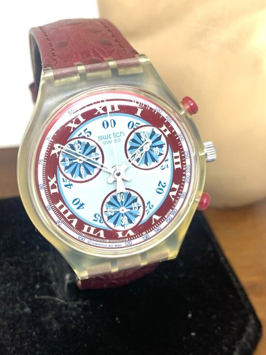 Swatch Unisex Watch SCK103 Windmill Swiss Quartz Vintage 1992 Leather Band 37mm main image 6